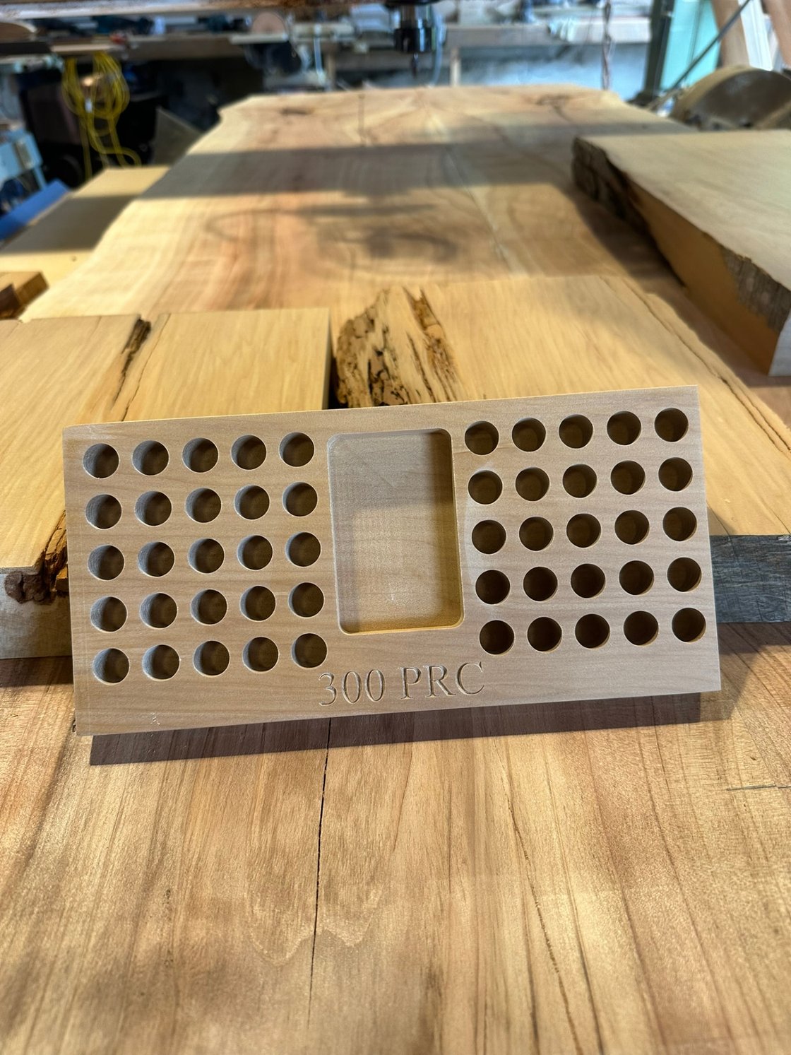 Custom timber ammunition tray CNC machined by Design Eye
