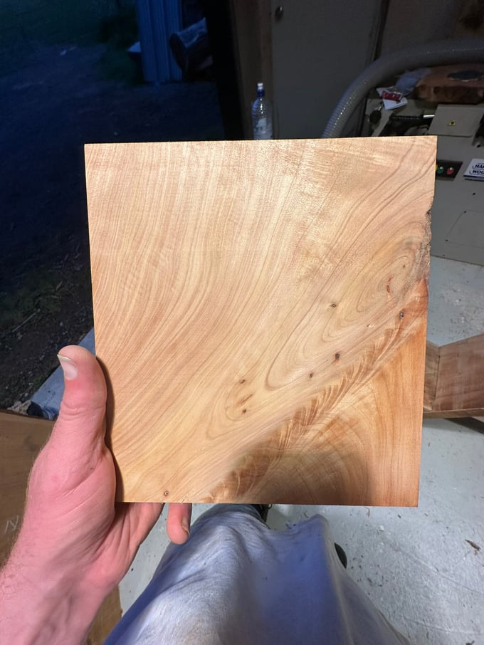 Freshly milled Macrocarpa timber grain