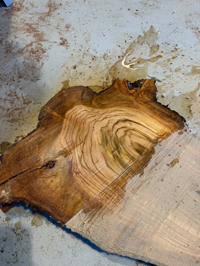 Close-up grain and colour of Cherry timber