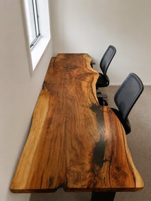 Custom solid timber slab office table made to order in New Zealand