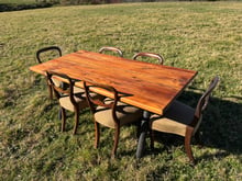 Custom Rimu solid timber slab dining table made in New Zealand