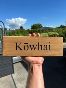 Personalised timber property name sign in New Zealand